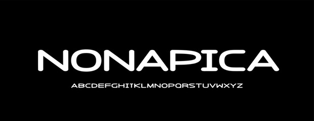 Minimalist bold font. Suits for any graphic design needs. Come in an edirable vector. Lettering alphabet typography.