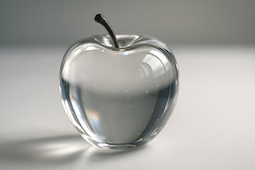 Obraz premium A Vibrant Crystal Apple in Realistic Style as symbol of vegetarian