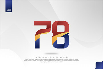 Modern Gradient Sport Number 78 Design for Volleyball Jersey on Minimal White Background