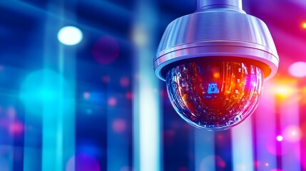 Dome camera security surveillance system monitoring data center