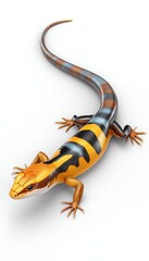 Naklejka premium Striped Lizard 3D Render on White Background