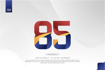 Modern Gradient Sport Number 85 Design for Volleyball Jersey on Minimal White Background