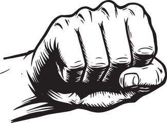 Hand clenched in a fist, illustration of strength and determinat