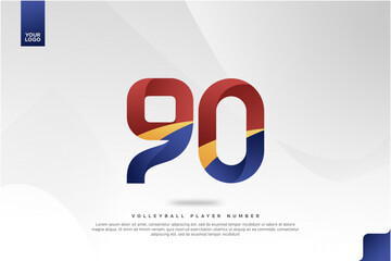 Modern Gradient Sport Number 90 Design for Volleyball Jersey on Minimal White Background