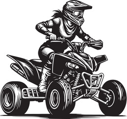Dynamic all-terrain vehicle action showcasing an adventurous fem