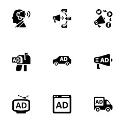 Advertising icon, black and white