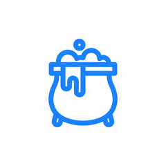 boiling cauldron bubbles icon sign vector