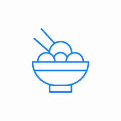 bowl chopsticks food icon sign vector