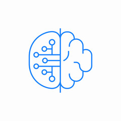 brain circuit ai icon sign vector