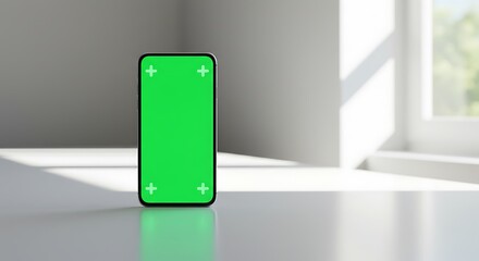Green Screen Smartphone Mockup Perfect for App Presentations and Video Editing