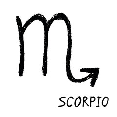 Hand drawn scorpio zodiac sign Esoteric symbol doodle Astrology clipart Element for design