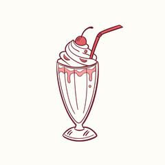 Milkshake icon vector. Adobe Illustrator Artwork