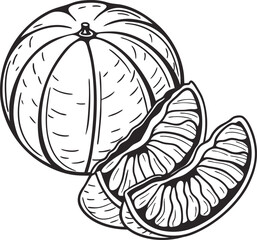 Vector illustration of a black silhouette apple with a flower and leaf design on a white background, perfect for nature and food art