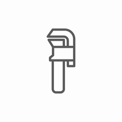 pipe wrench icon sign vector