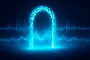 A luminous gate of energy in a digital world.
