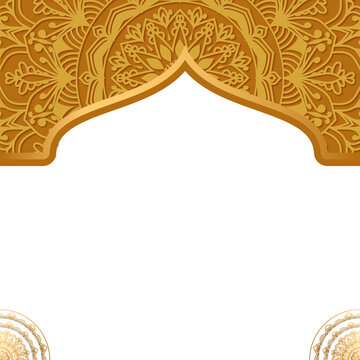 Golden Islamic Geometric Pattern Mandala Background Arabic Banner	