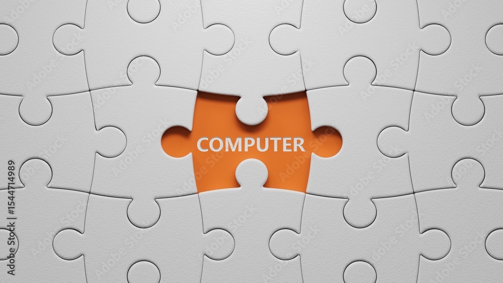 Wall mural computer. spelling.flat lay view from above on buttons