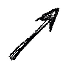 Hand drawn ink arrow illustration in sketch style. Business doodle clipart. Single element for design