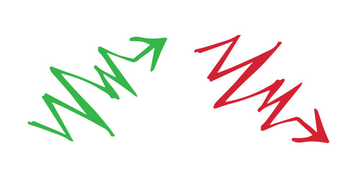Hand drawn arrow symbol. Business clipart. Single element for design