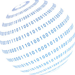 Binary Code Sphere Digital Tech Element, for Programming, Big Data, Cybersecurity Design, PNG Format