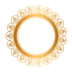 Luxury Golden Pattern Circle Islamic Wedding Frame Invitation Background