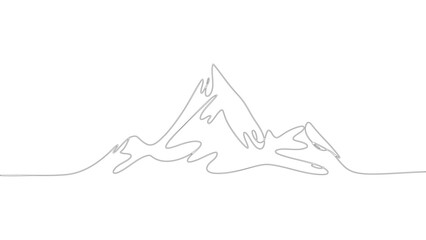 Minimal mountain line art with abstract peaks