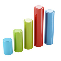Colorful cylindrical containers in ascending sizes, perfect for organizing and storing items. Their vibrant hues add playful touch to any space