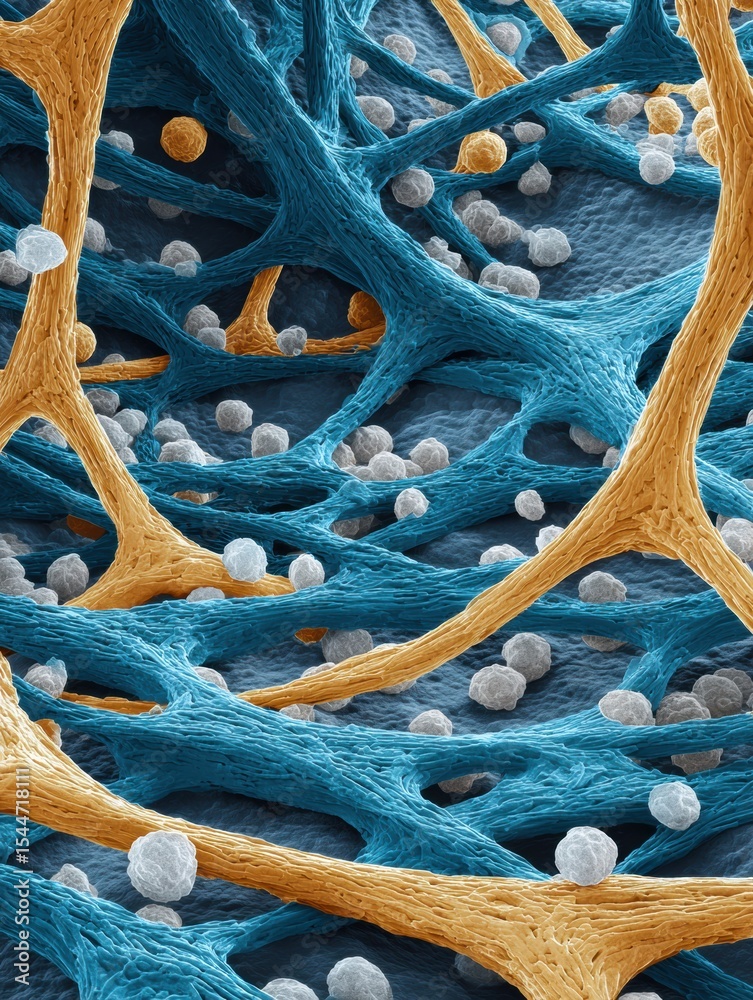 Aufkleber Intricate Clay Network of Nerves Illustrating the Blend of Nature and Science on a Microscopic Scale