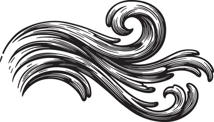 Fototapeta premium Elegant Vintage Swirl Design: Black and White Decorative Ornamen