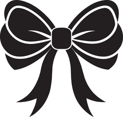 This collection of black and white images showcases bow designs, some appearing tied with ribbons and others as simple silhouettes