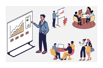 business concept illustrations mega-set