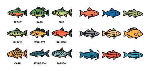 Colorful Fish Icons