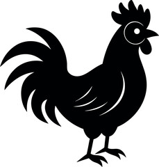 Obraz premium Rooster Silhouette Vector Illustration