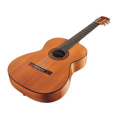 Fototapeta premium wooden acoustic guitar with smooth finish and six strings, perfect for music lovers and musicians. This instrument showcases craftsmanship and elegance