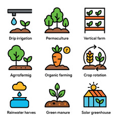 Sustainable Agriculture Icons