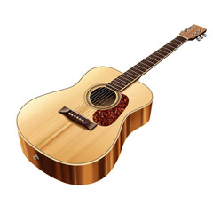 Fototapeta premium beautiful acoustic guitar with natural wood finish, featuring classic design and intricate details. Perfect for music lovers and musicians alike