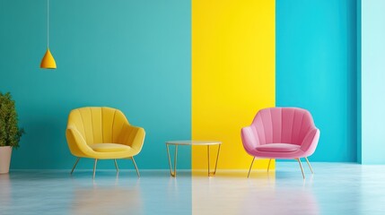 Colorful modern living room