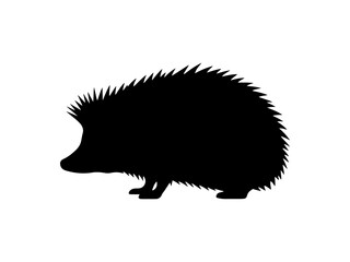 Cute hedgehog silhouette vector flat illustration design.