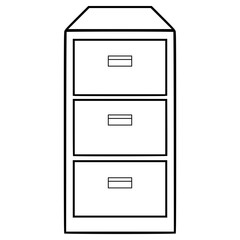 filing cabinet illustration hand drawn outline vector