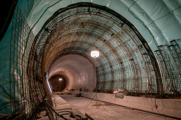 Tour of the excavated stations Olbrachtova and Pankrac D and the adjacent line tunnels. Behind the...