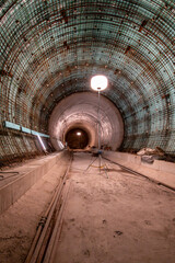 Tour of the excavated stations Olbrachtova and Pankrac D and the adjacent line tunnels. Behind the...