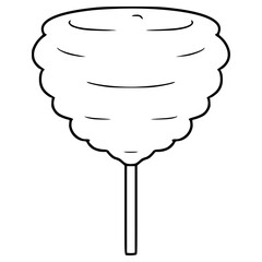 cotton candy illustration hand drawn outline vector