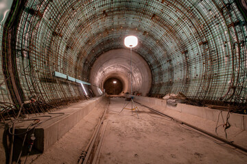 Tour of the excavated stations Olbrachtova and Pankrac D and the adjacent line tunnels. Behind the...