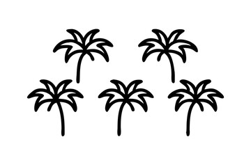 Fototapeta premium palm tree icon set, line art vector icon