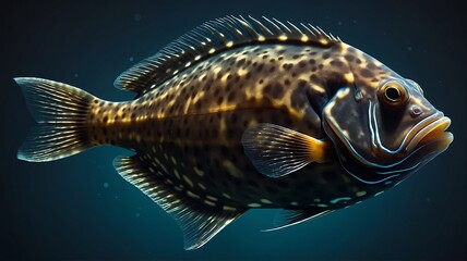 Fototapeta premium Speckled grouper fish underwater closeup
