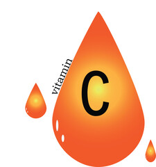 Vitamin C Drop Vector Icon – Health and Immunity Supplement
