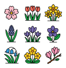 Spring Flowers Icons