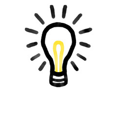 Creative light bulb illustration representing ideas and innovation in a minimalist style