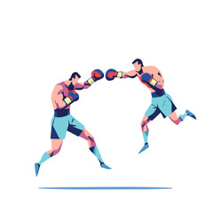 Punching Scene Between Two Boxers