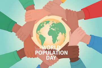 World Population Day Banner | Abstract pyramid art celebrating World Population Day awareness
